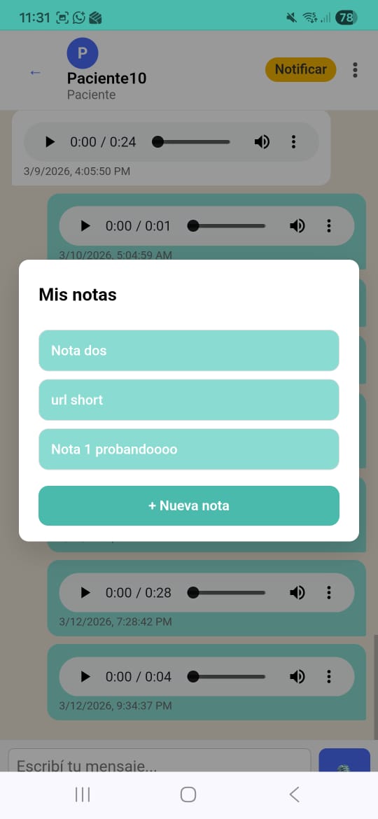 Sección de notas en MTM
